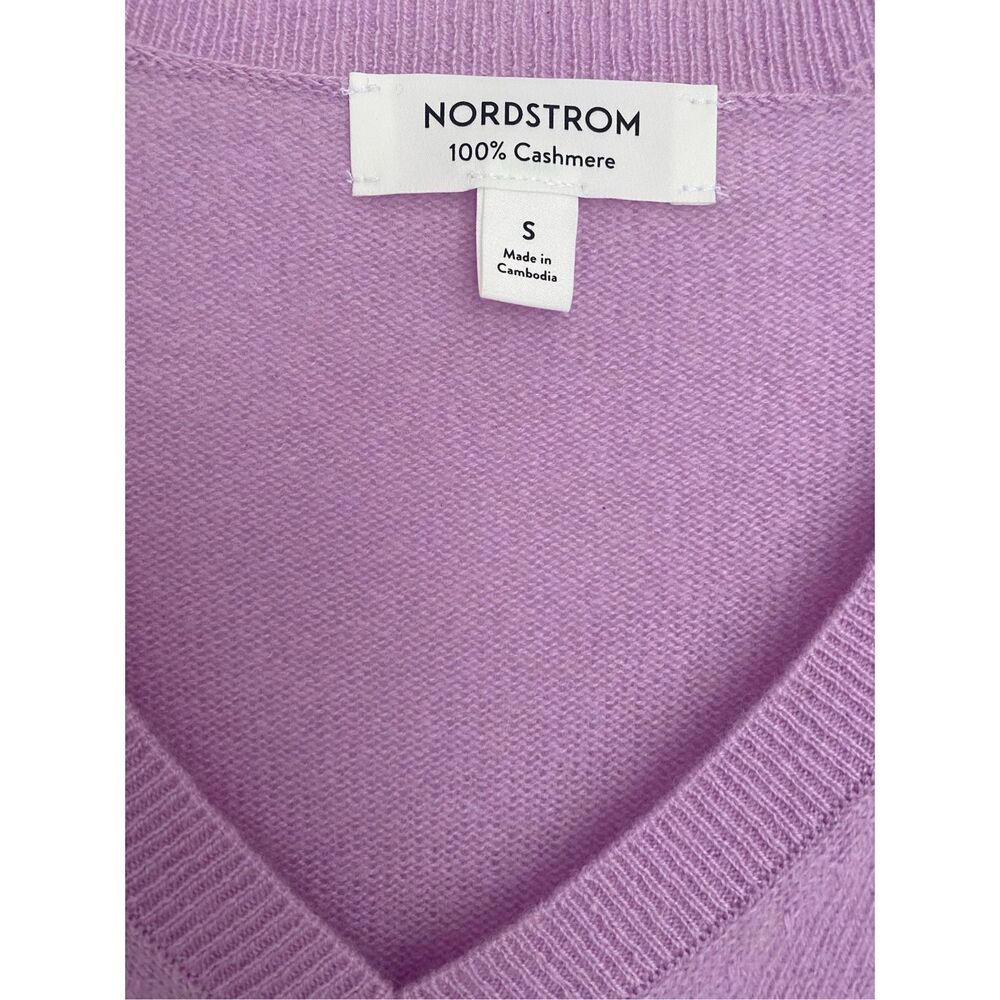 Nordstrom 100% Cashmere V Neck Sweater NWT Sz S - Picture 6 of 6